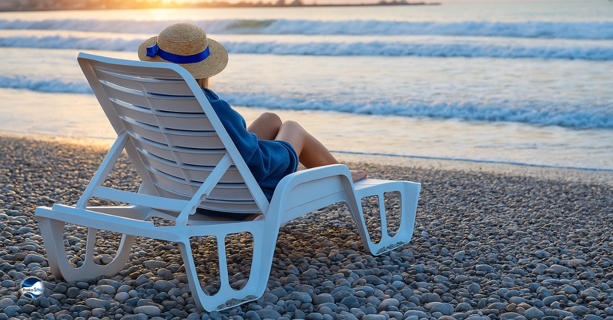 leżak na plaży w chorwacji